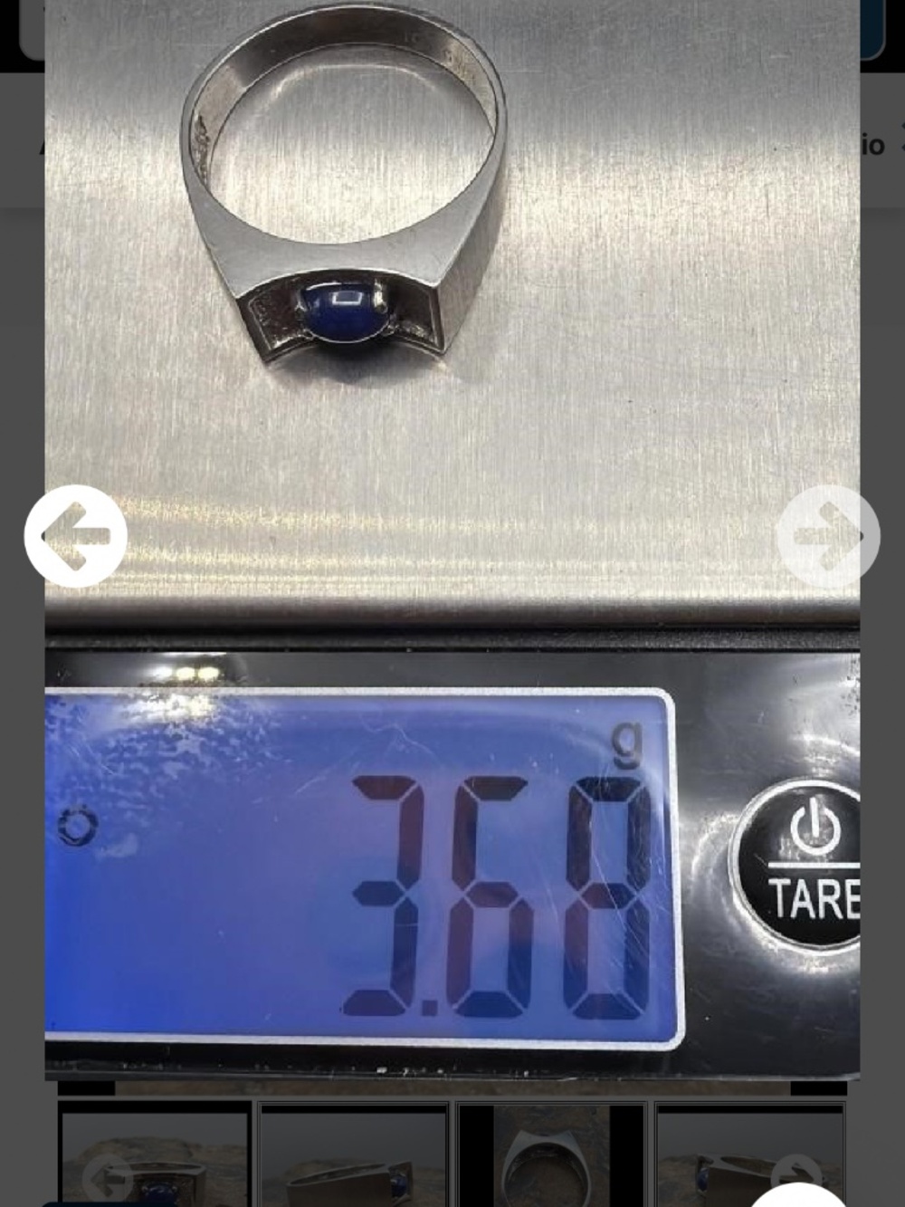 10 KT white Gold with 1/2 ct blue star Sapphire